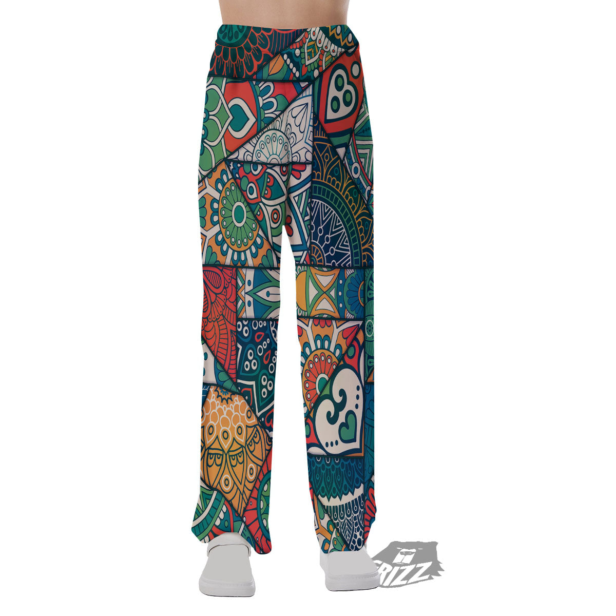 Bohemian Patchwork Mandala Print Pattern Pajama Pants-grizzshop