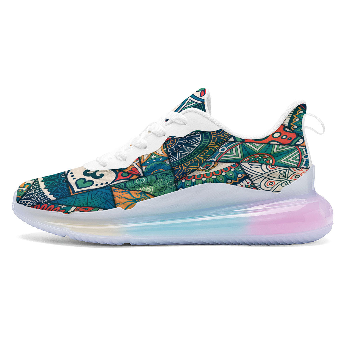 Bohemian Patchwork Mandala Print Pattern Running Sneakers-grizzshop
