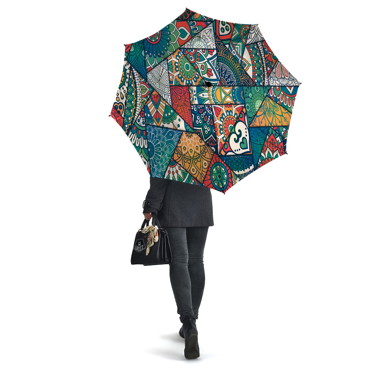 Bohemian Patchwork Mandala Print Pattern Umbrella-grizzshop