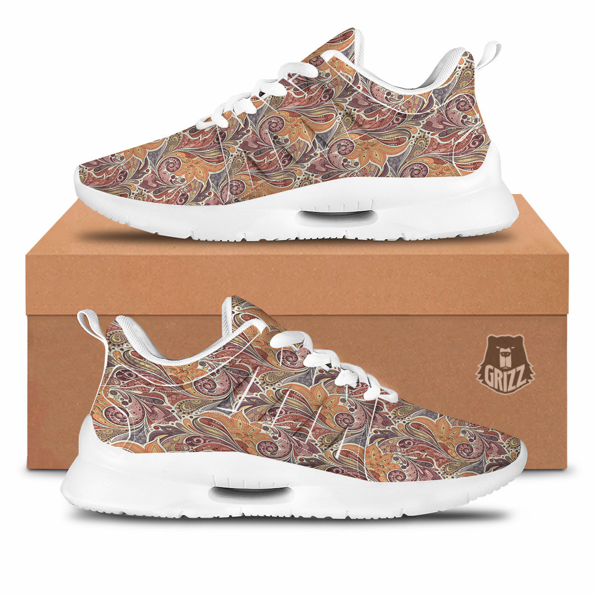 Bohemian Pigeon Floral Print Pattern Tennis Shoes-grizzshop