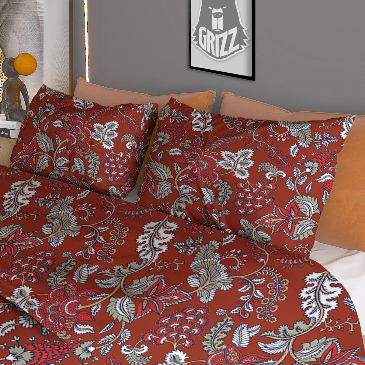 Brown Dark Check Print Pattern Duvet Cover Bedding Set