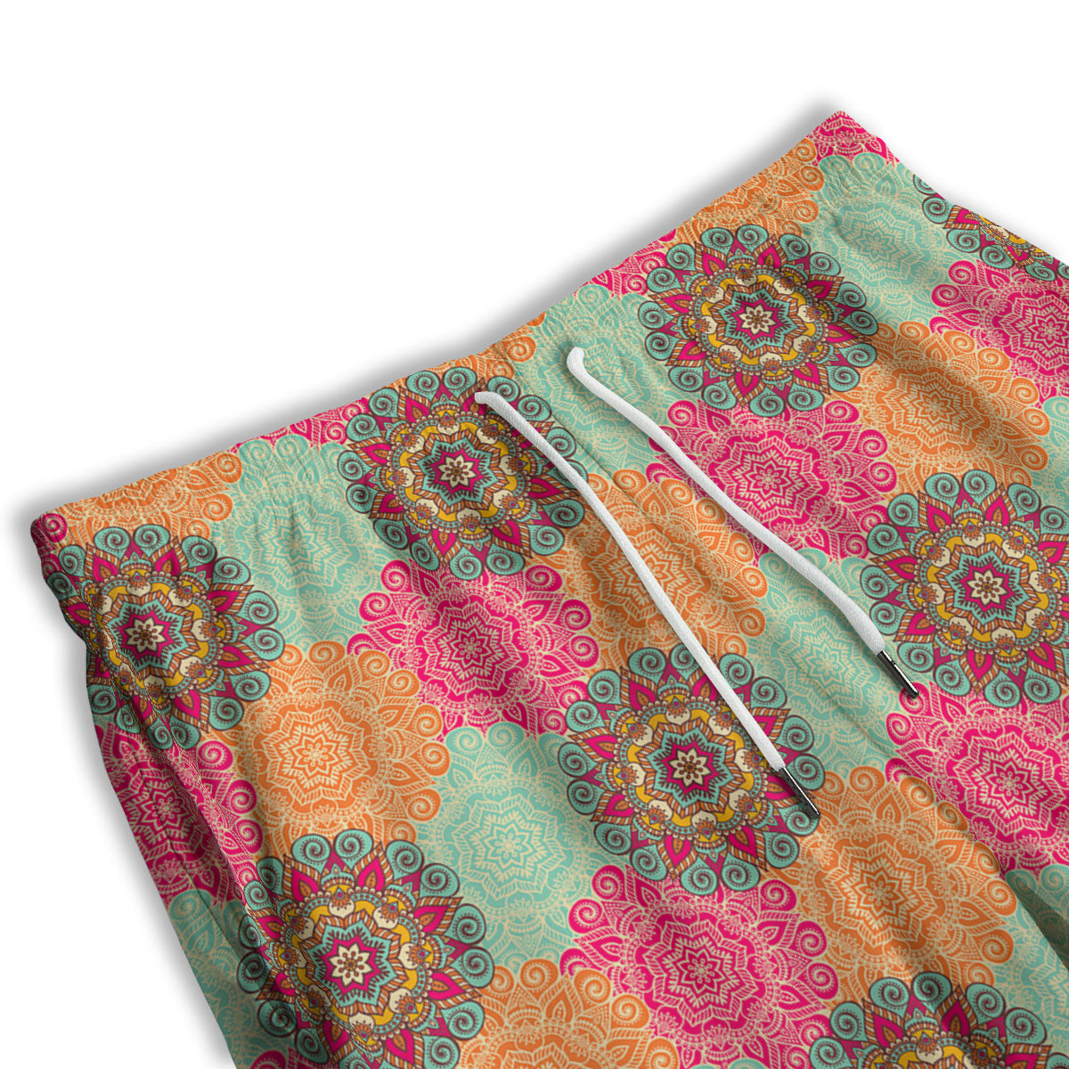 Bohemian Sangria Mandala Print Pattern Men's Athletic Shorts