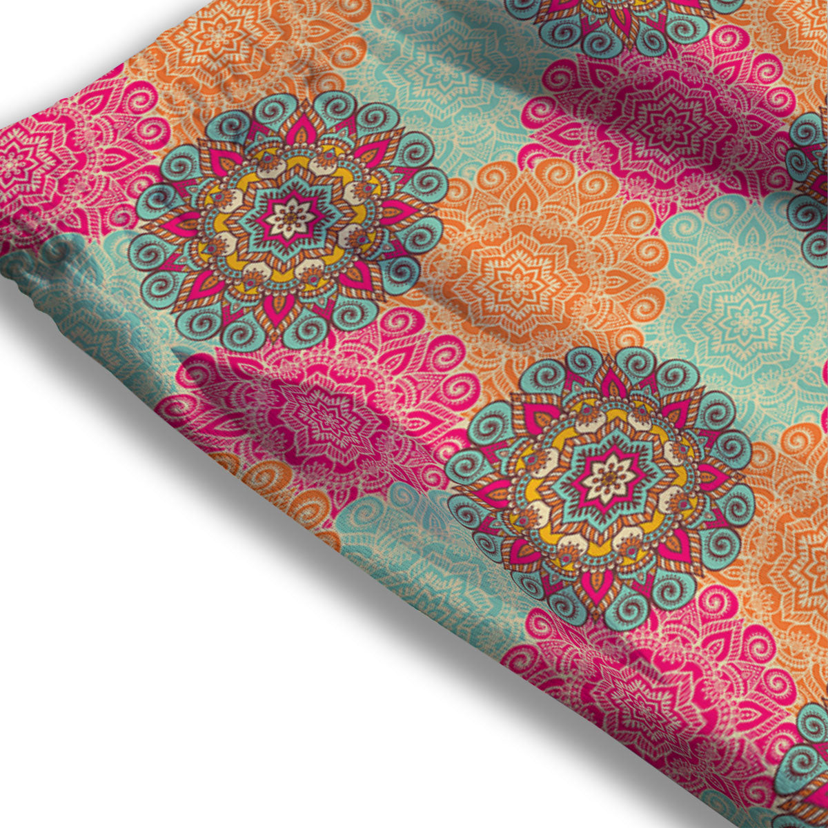 Bohemian Sangria Mandala Print Pattern Mesh Shorts