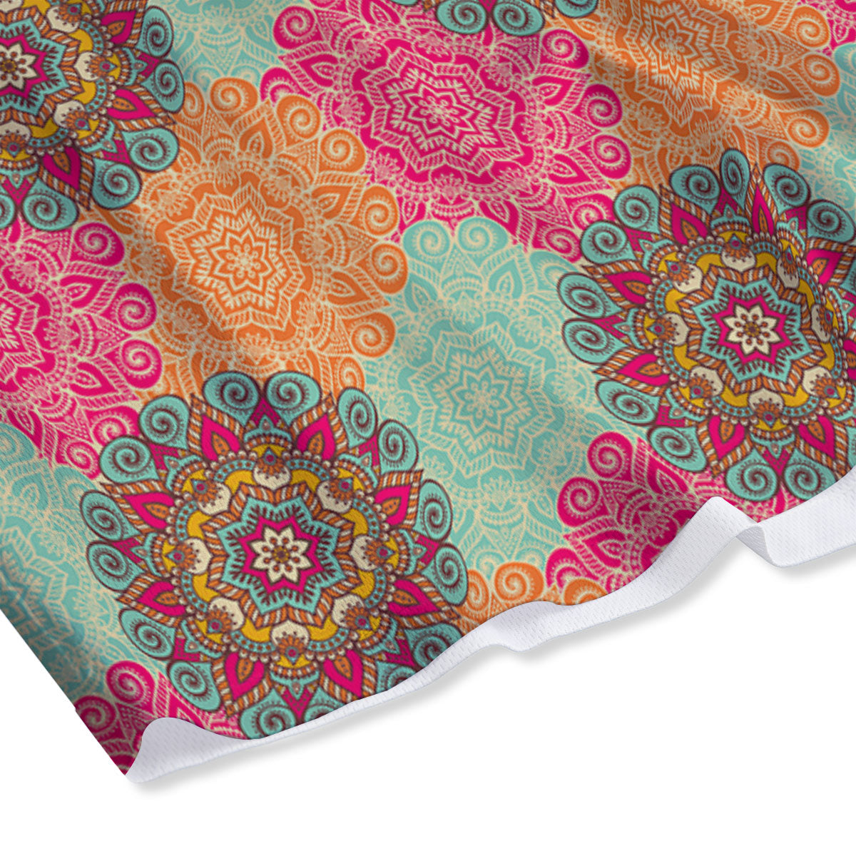 Bohemian Sangria Mandala Print Pattern Mesh Shorts