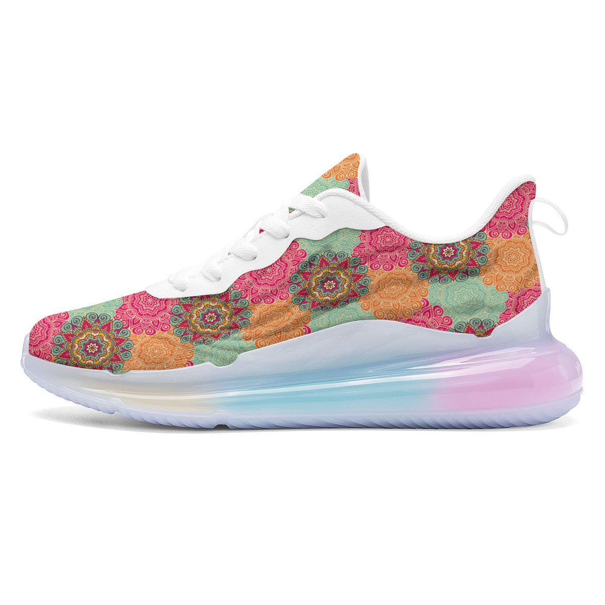 Bohemian Sangria Mandala Print Pattern Running Sneakers-grizzshop