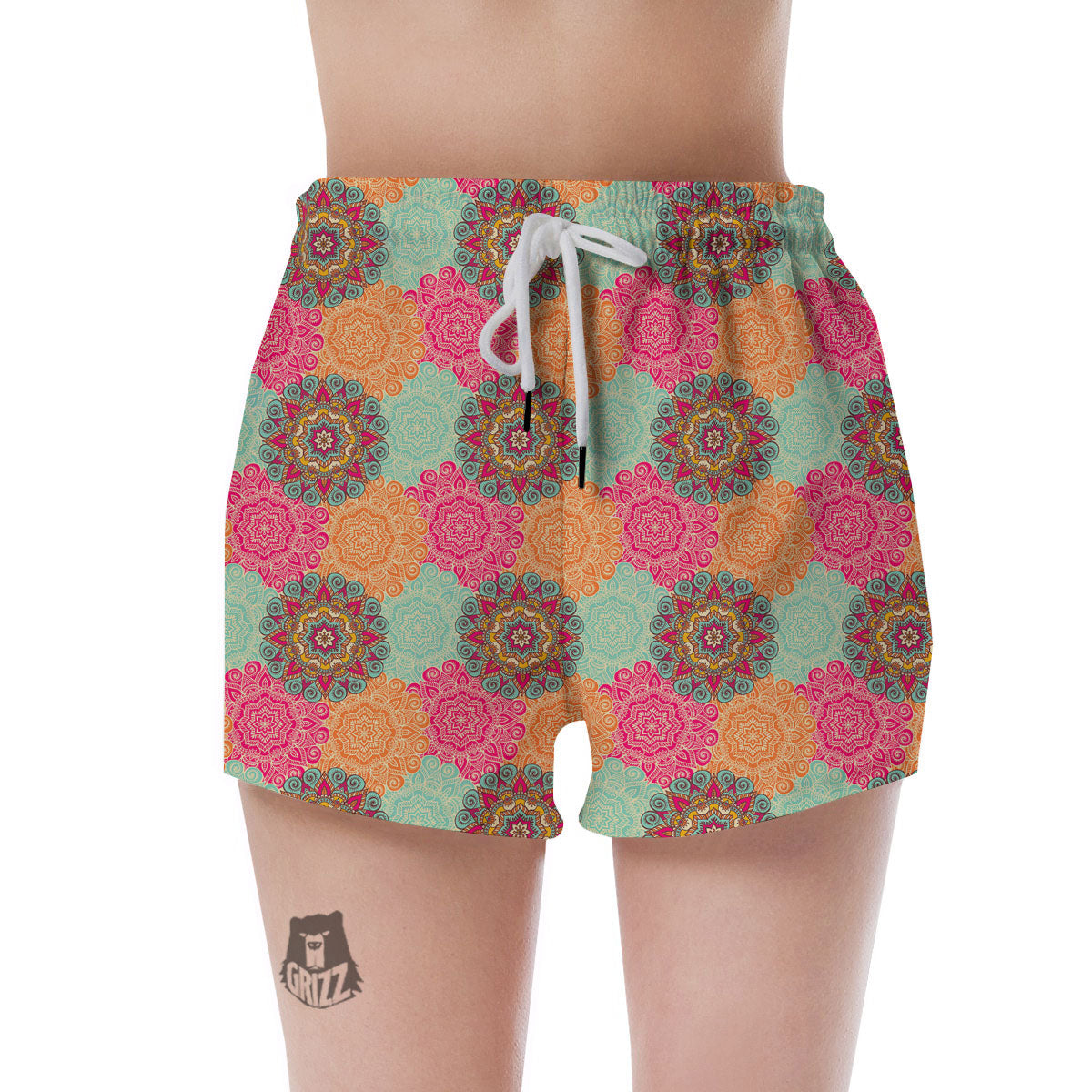 Bohemian Sangria Mandala Print Pattern Muay Thai Boxing Shorts