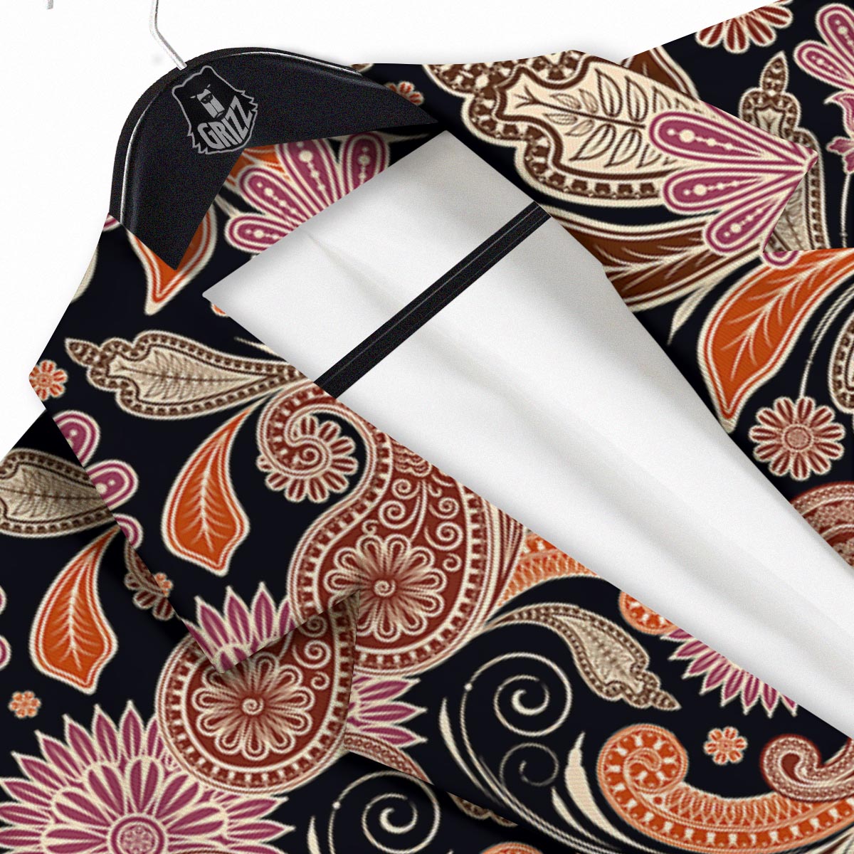 Bohemian Tangerine Floral Print Pattern Men's Sport Coat-grizzshop
