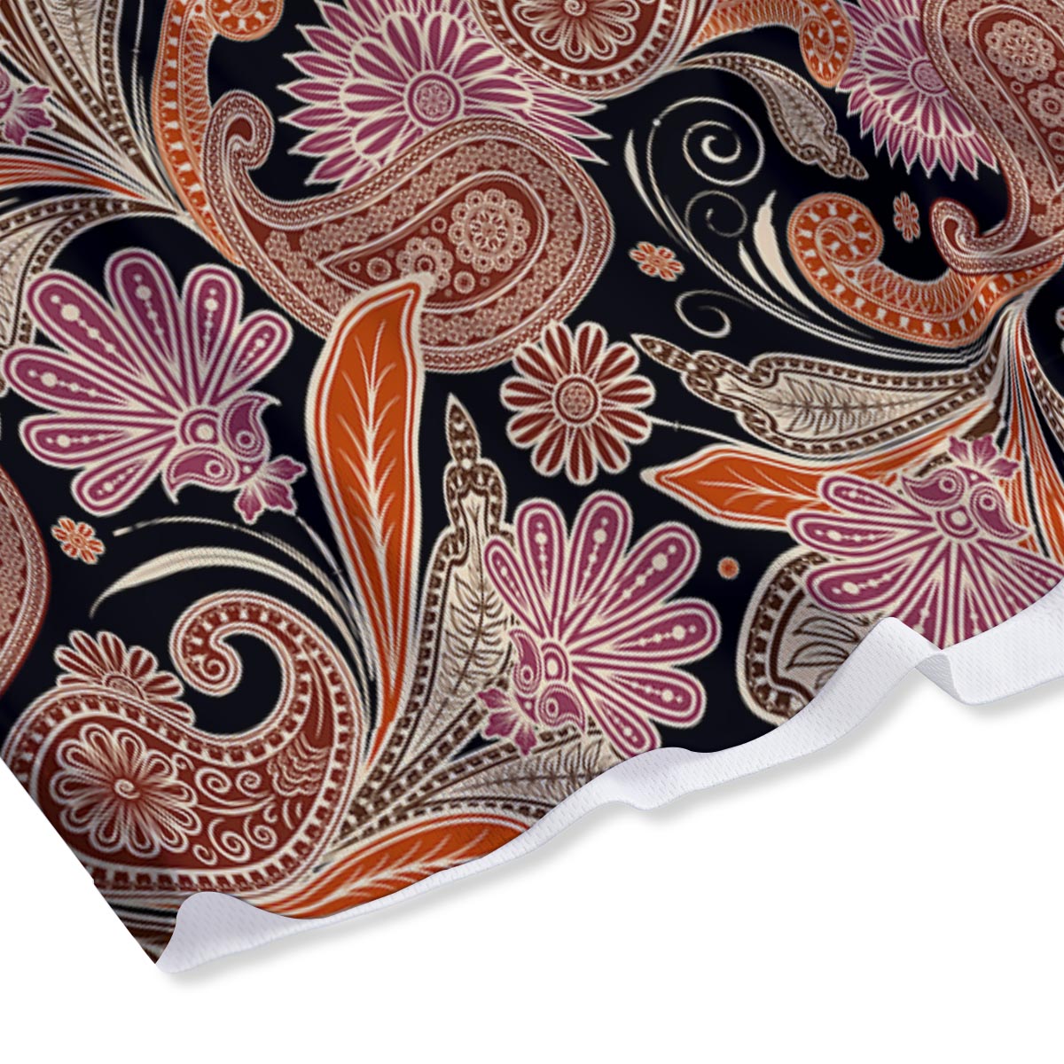 Bohemian Tangerine Floral Print Pattern Mesh Shorts