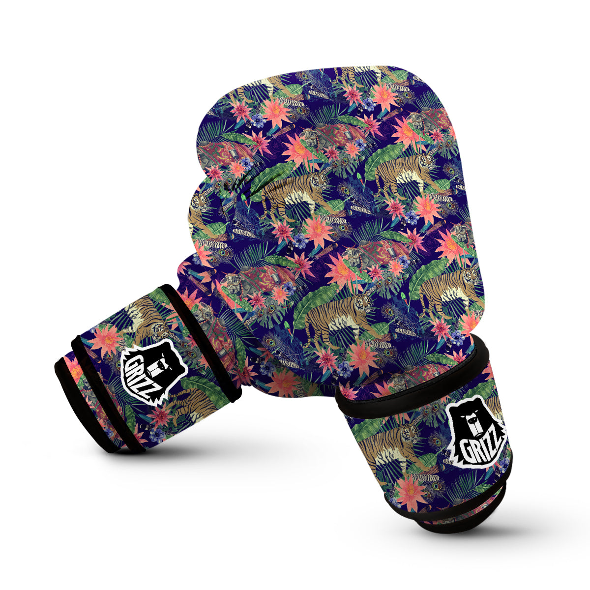 Bohemian Tiger Pattern Print Boxing Gloves-grizzshop