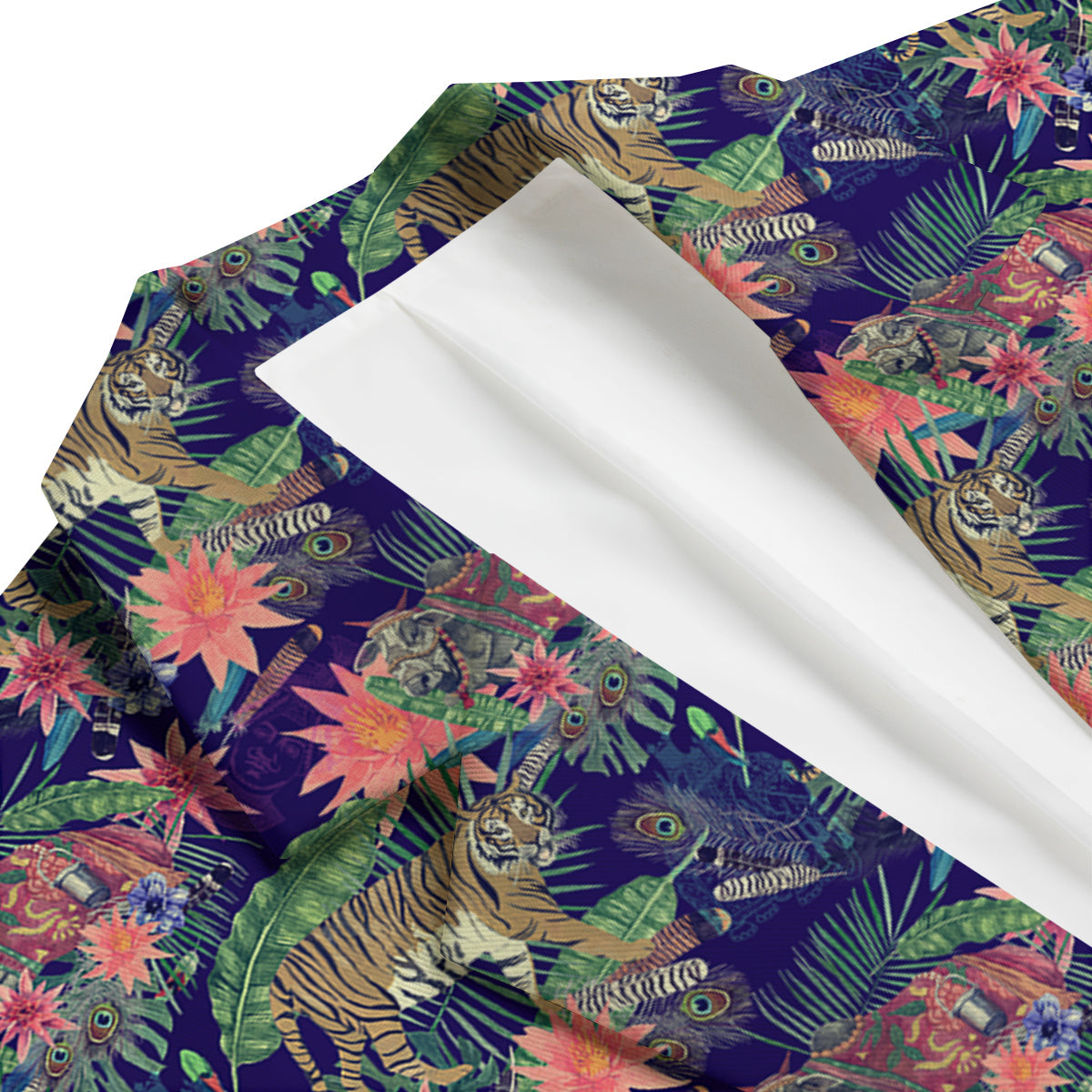 Bohemian Tiger Pattern Print Men's Blazer-grizzshop