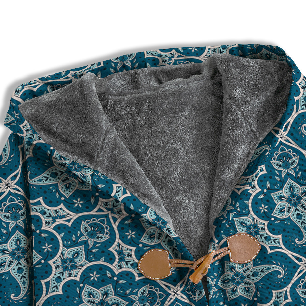 Bohemian Turquoise Floral Print Pattern Men's Windbreaker Jacket-grizzshop