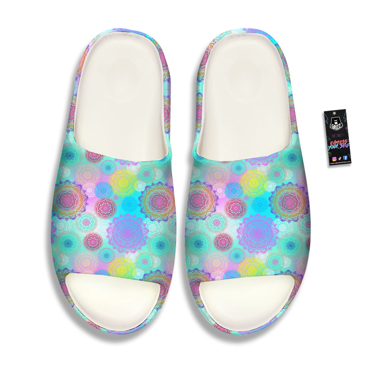 Bohemian Mandala Pastel Print Pattern Sandals-grizzshop