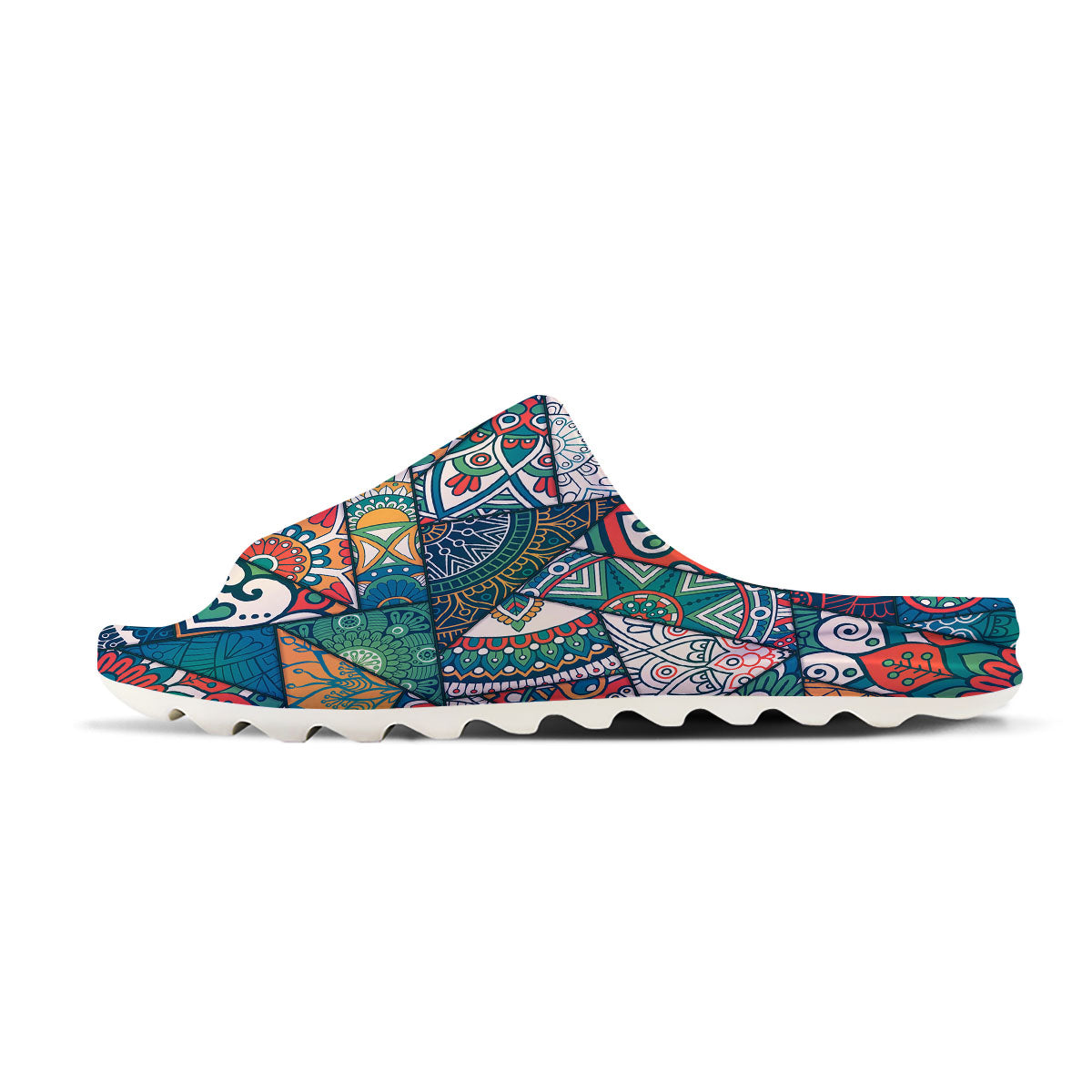 Bohemian Patchwork Mandala Print Pattern Sandals-grizzshop