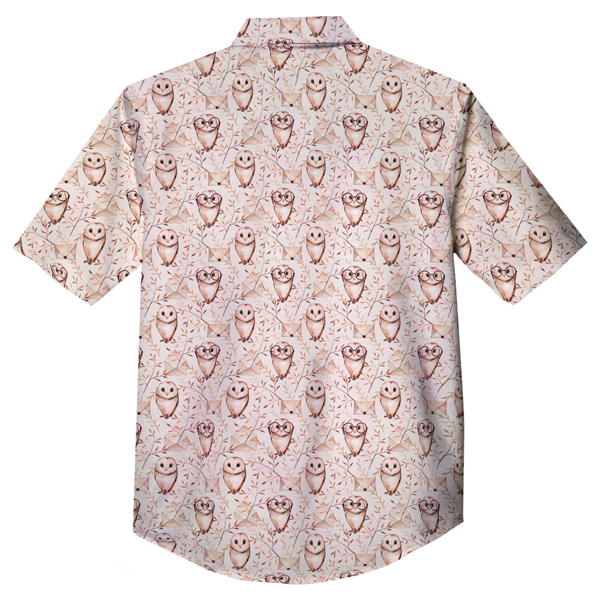 Boho Cute Owl Print Pattern Button Up Shirt-grizzshop