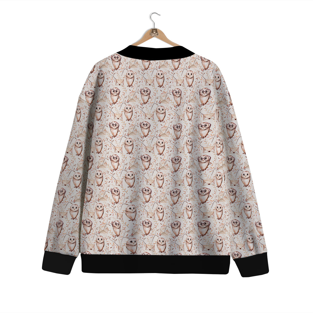 Boho Cute Owl Print Pattern Cardigan-grizzshop