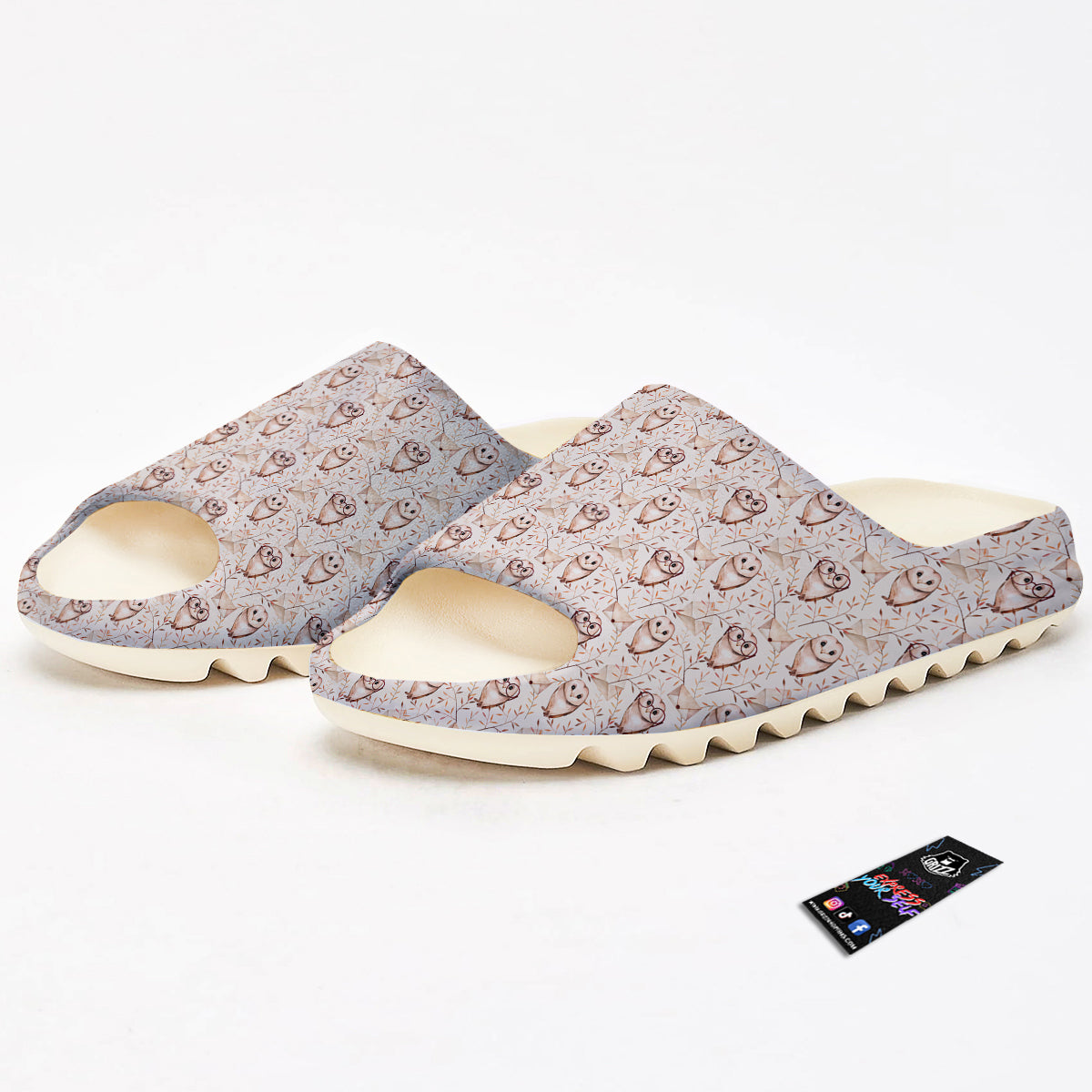 Boho Cute Owl Print Pattern Sandals-grizzshop