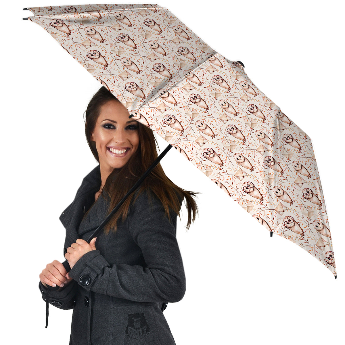 Boho Cute Owl Print Pattern Umbrella-grizzshop