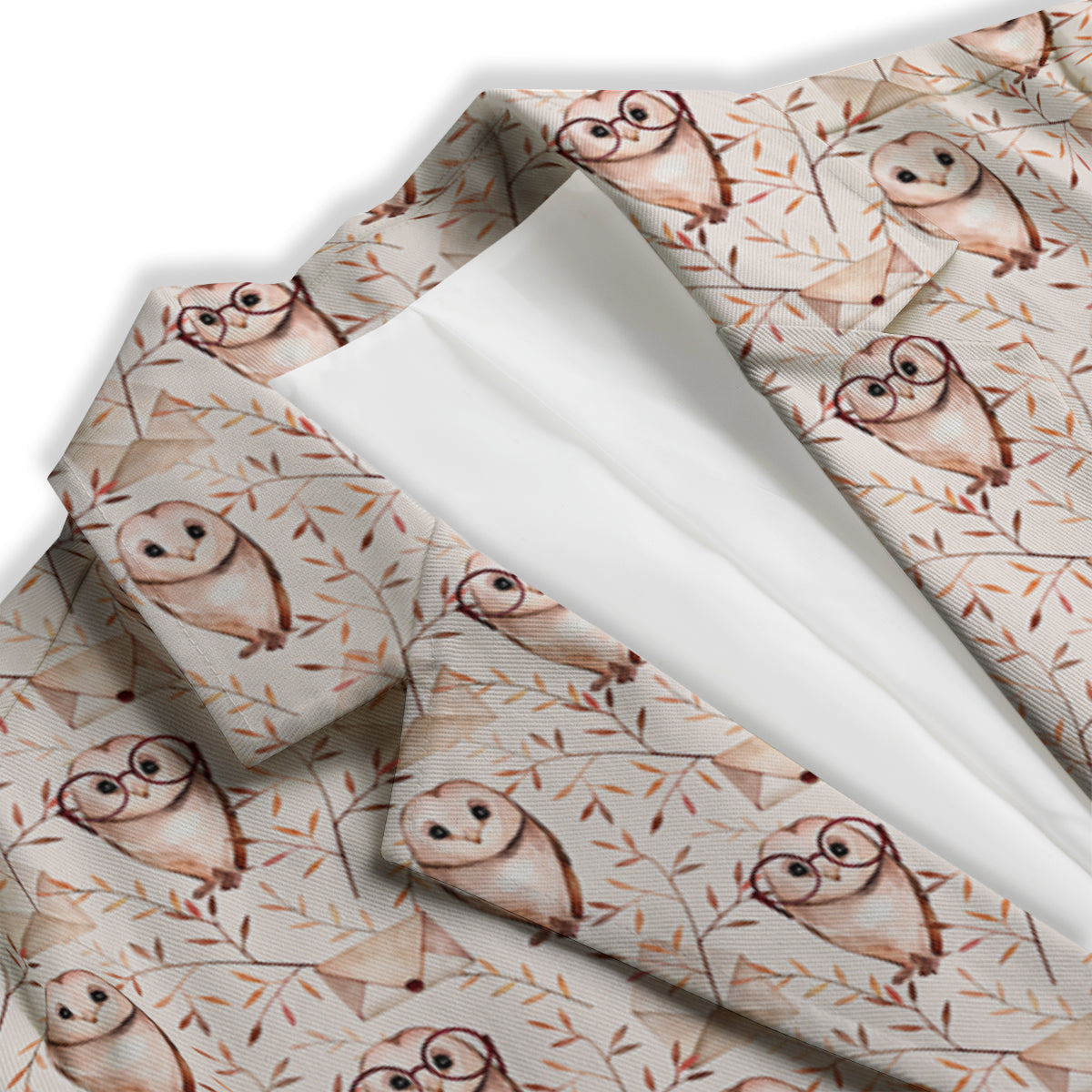 Boho Cute Owl Print Pattern Women's Blazer-grizzshop