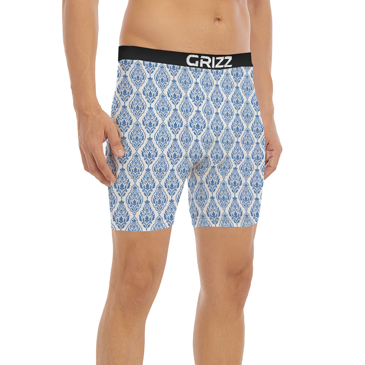 Boho Damask Print Pattern Boxer Briefs-grizzshop