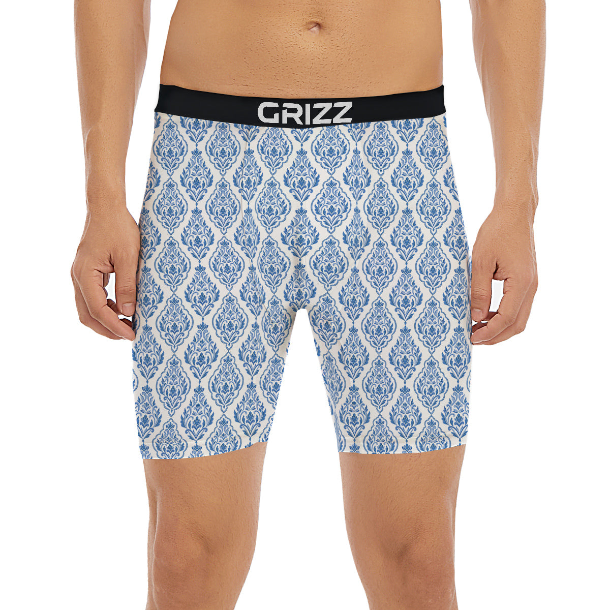 Boho Damask Print Pattern Boxer Briefs-grizzshop
