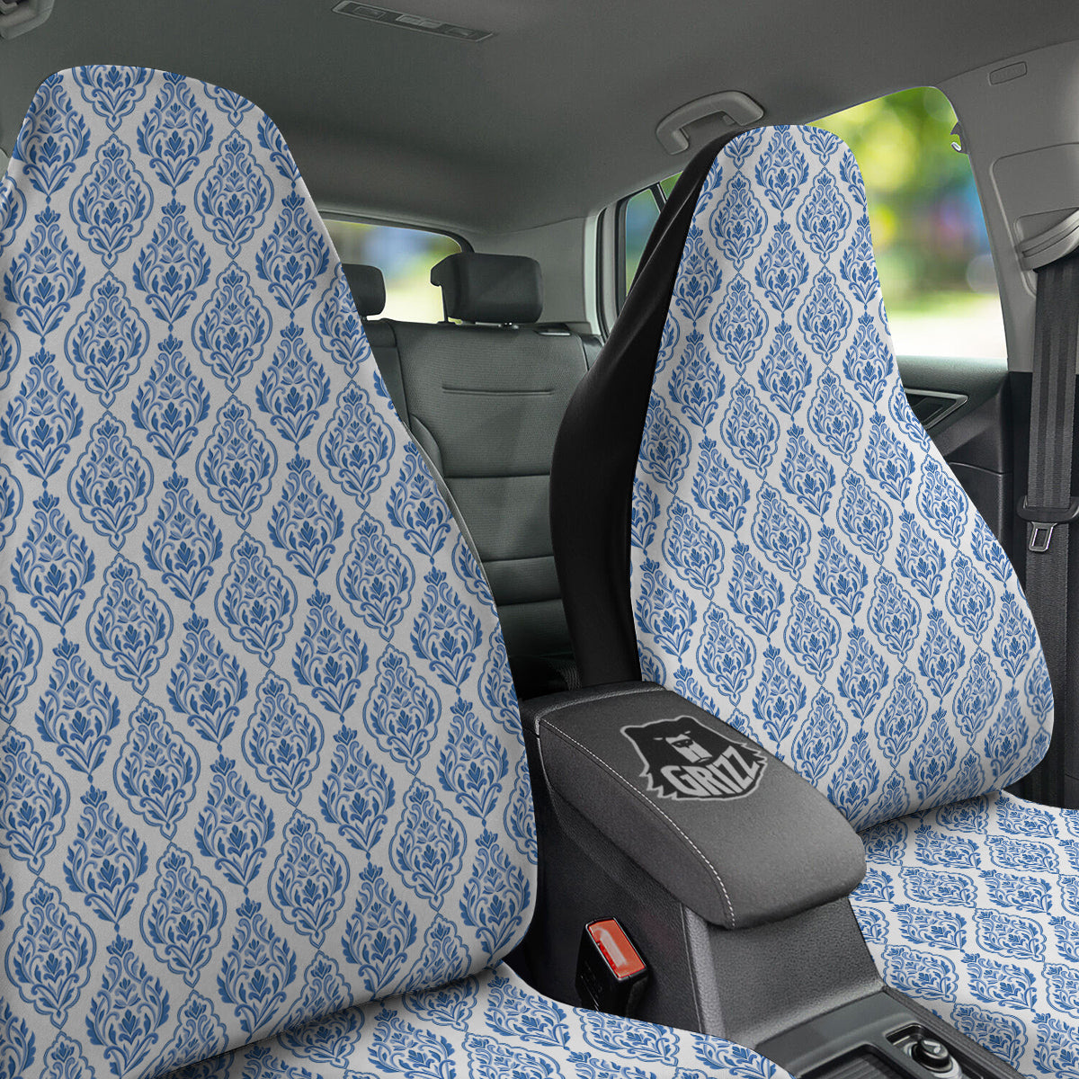 Boho Damask Print Pattern Car Seat Covers-grizzshop