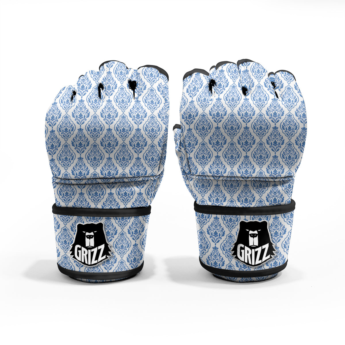 Boho Damask Print Pattern MMA Gloves-grizzshop