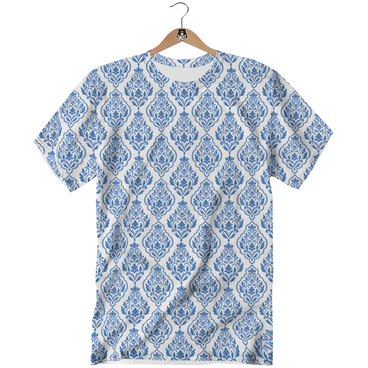 Boho Damask Print Pattern T-Shirt-grizzshop