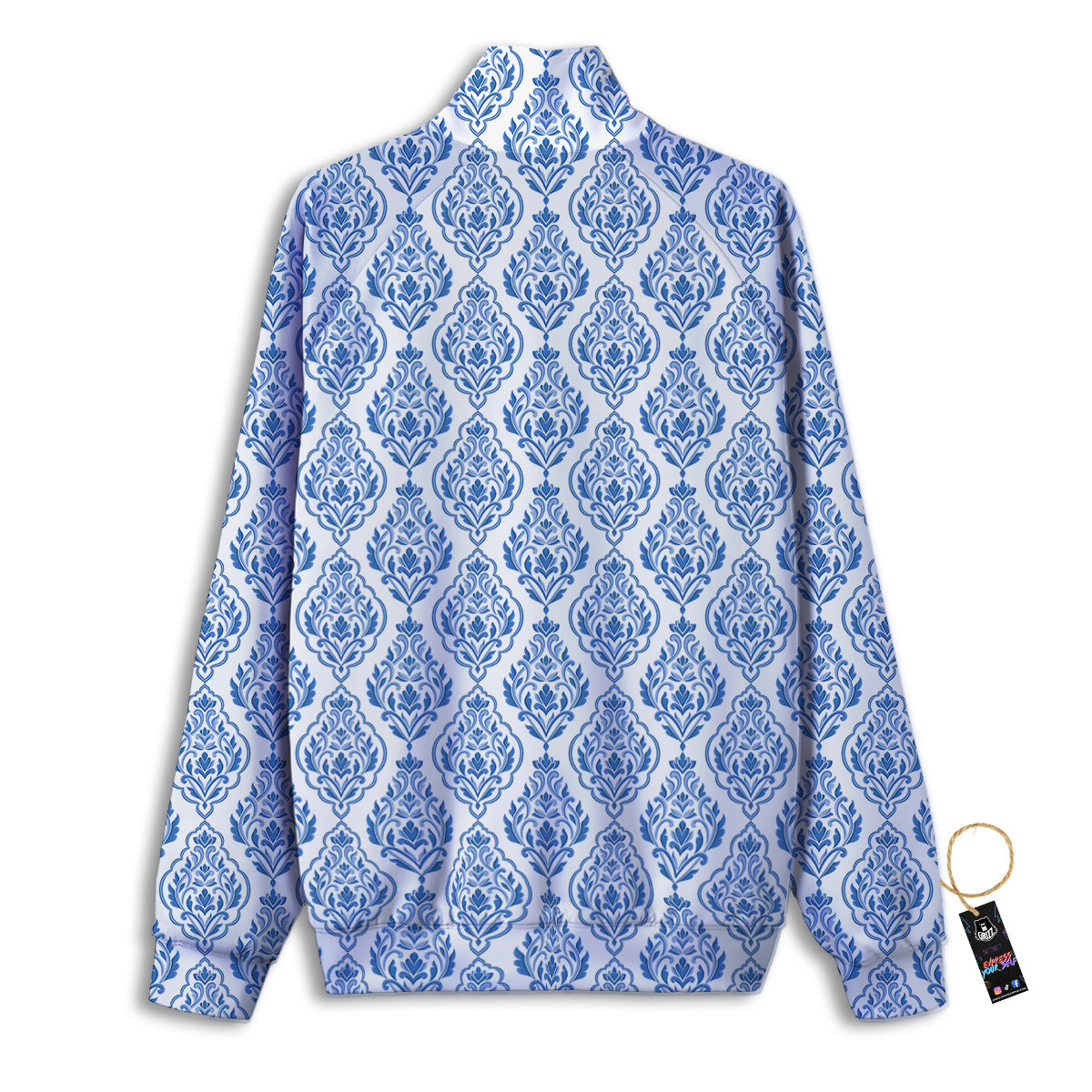 Boho Damask Print Pattern Track Jacket-grizzshop