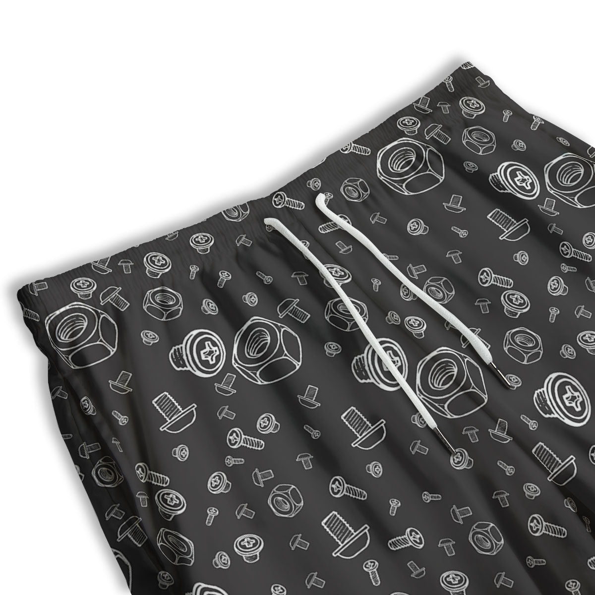 Bolts and Mechanic Nuts Print Pattern Men's Athletic Shorts