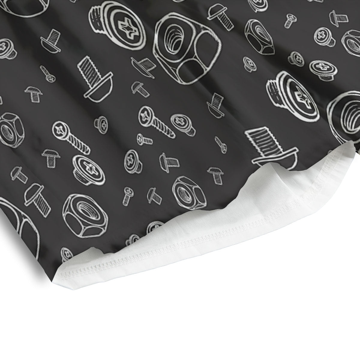 Bolts and Mechanic Nuts Print Pattern Men's Athletic Shorts