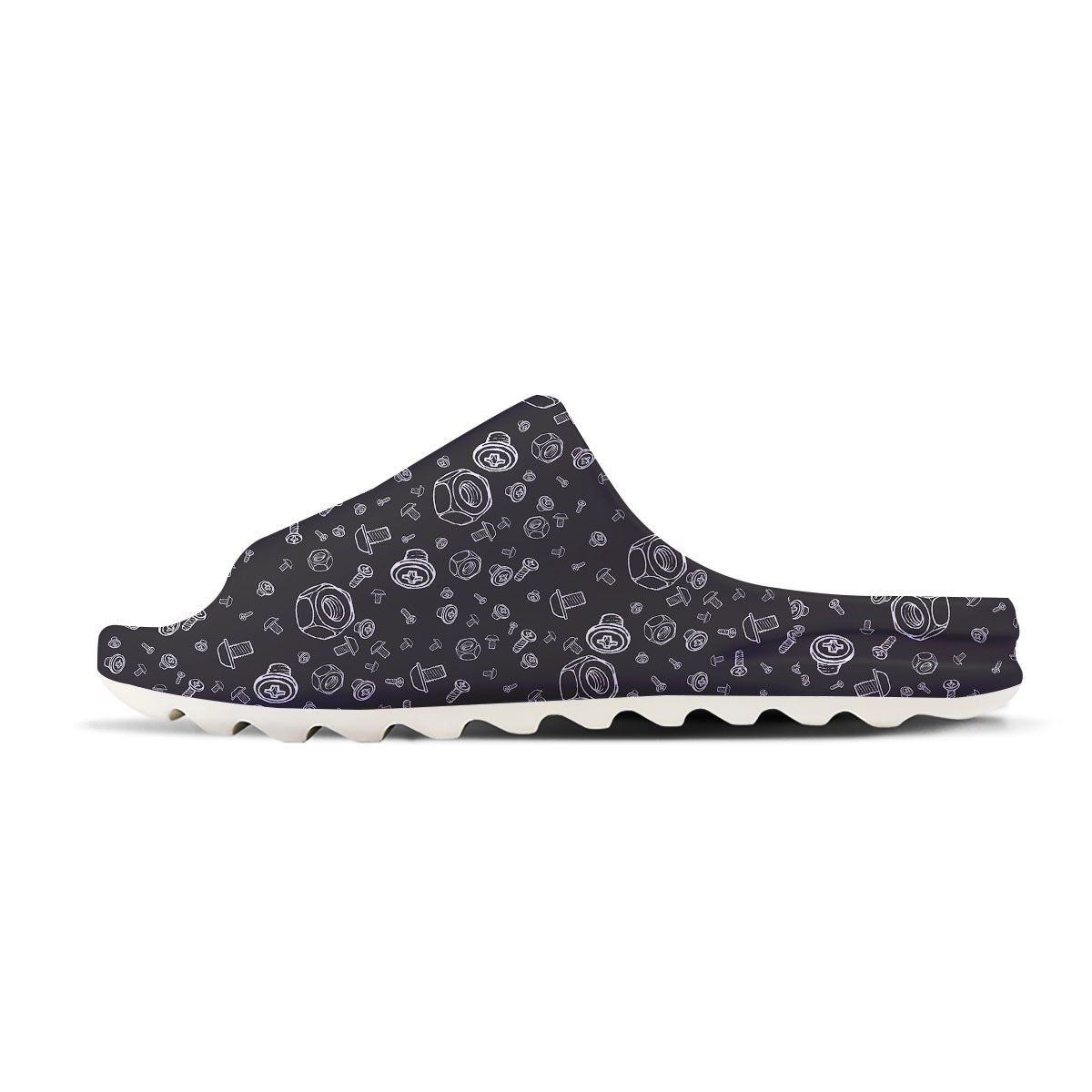 Bolts and Mechanic Nuts Print Pattern Sandals-grizzshop