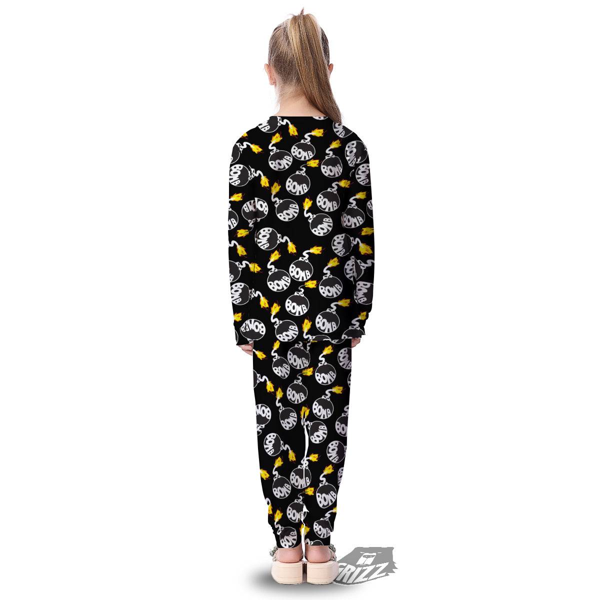 Bomb And Fire Print Pattern Kid's Pajamas-grizzshop
