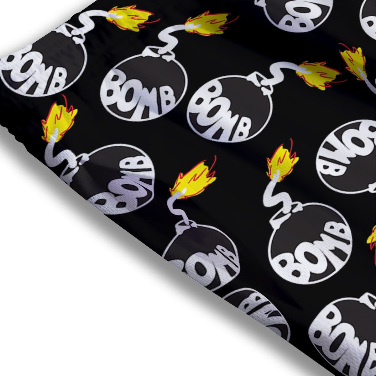 Bomb And Fire Print Pattern Mesh Shorts-grizzshop