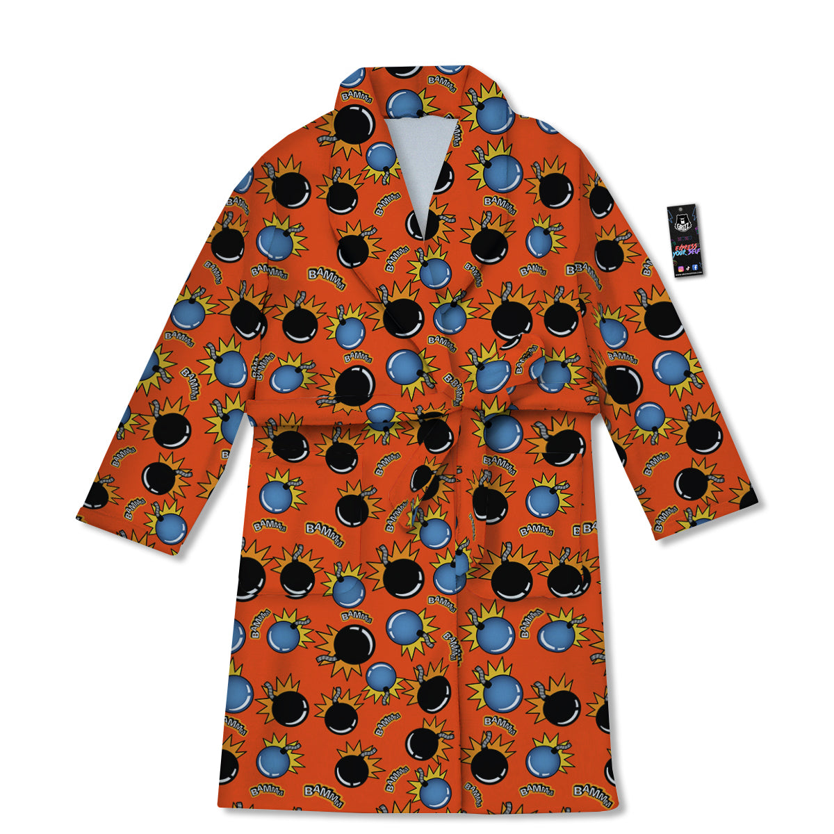 Bomb Bamm Print Pattern Bathrobe-grizzshop