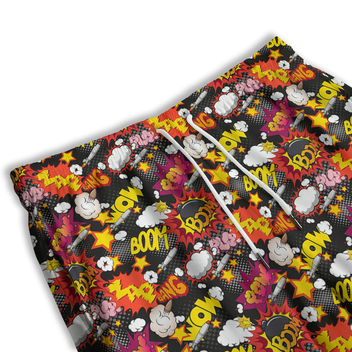 Bomb Boom Comic Graffiti Print Pattern Men's Athletic Shorts
