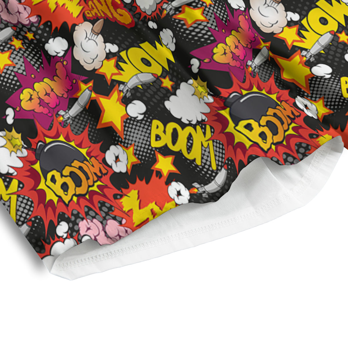 Bomb Boom Comic Graffiti Print Pattern Men's Athletic Shorts