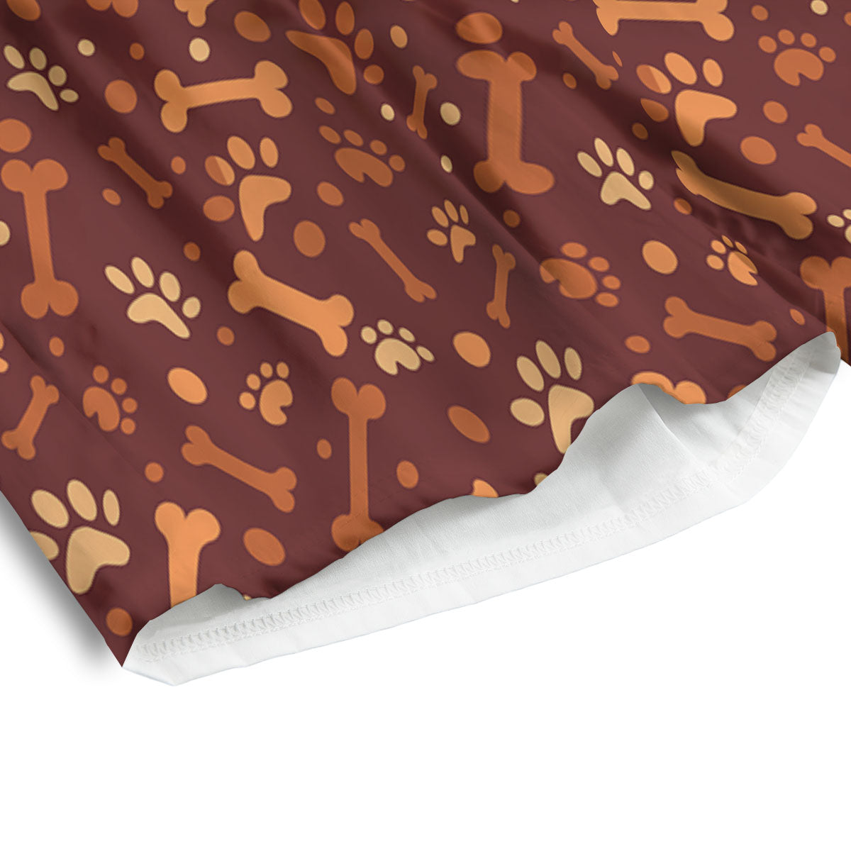 Bone And Brown Paw Print Pattern Men's Athletic Shorts