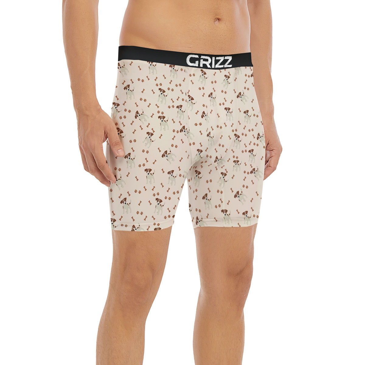 Bone And Jack Russell Terrier Print Pattern Boxer Briefs-grizzshop
