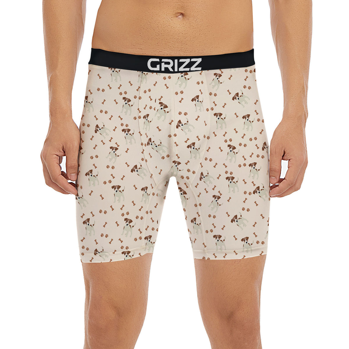 Bone And Jack Russell Terrier Print Pattern Boxer Briefs-grizzshop