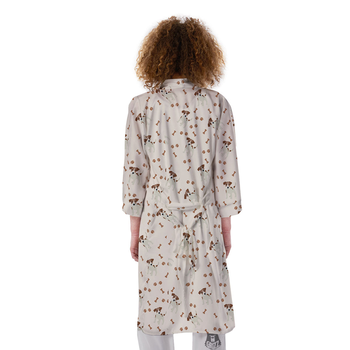 Bone And Jack Russell Terrier Print Pattern Kimono-grizzshop