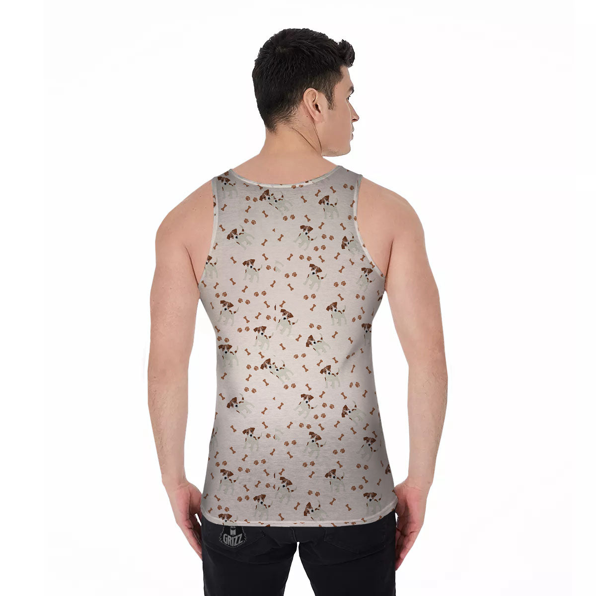 Bone And Jack Russell Terrier Print Pattern Men's Tank Top-grizzshop