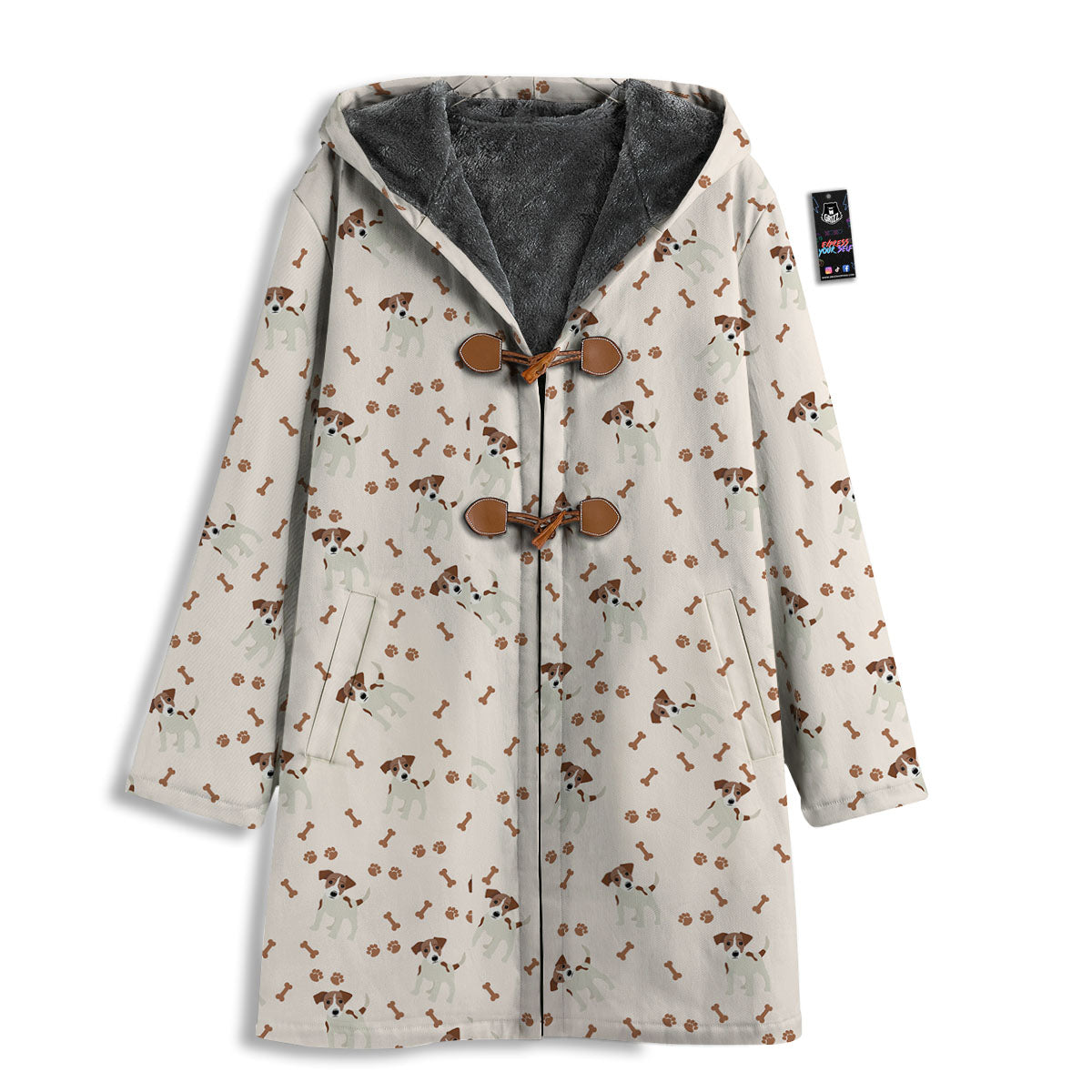 Bone And Jack Russell Terrier Print Pattern Men's Windbreaker Jacket-grizzshop