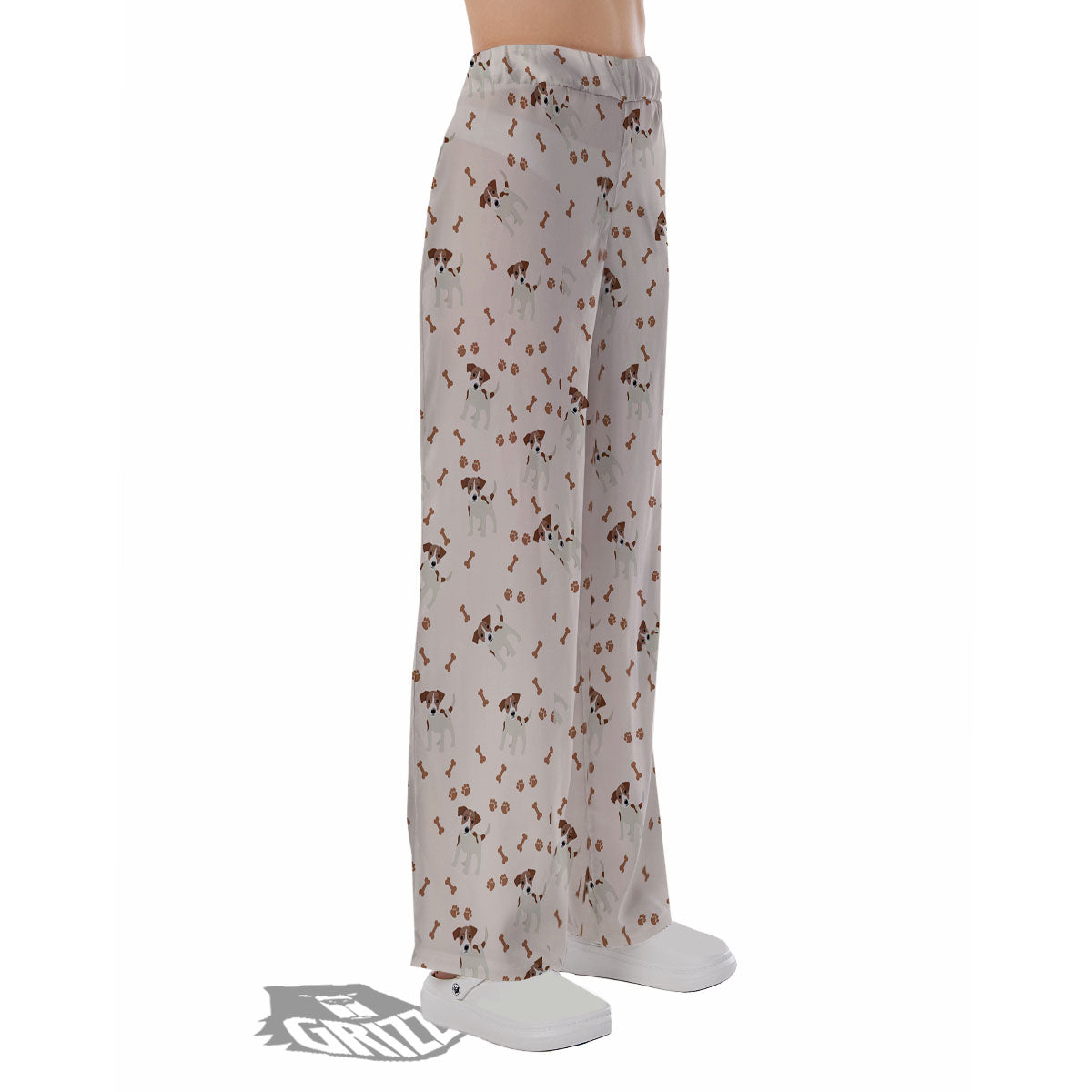 Bone And Jack Russell Terrier Print Pattern Pajama Pants-grizzshop