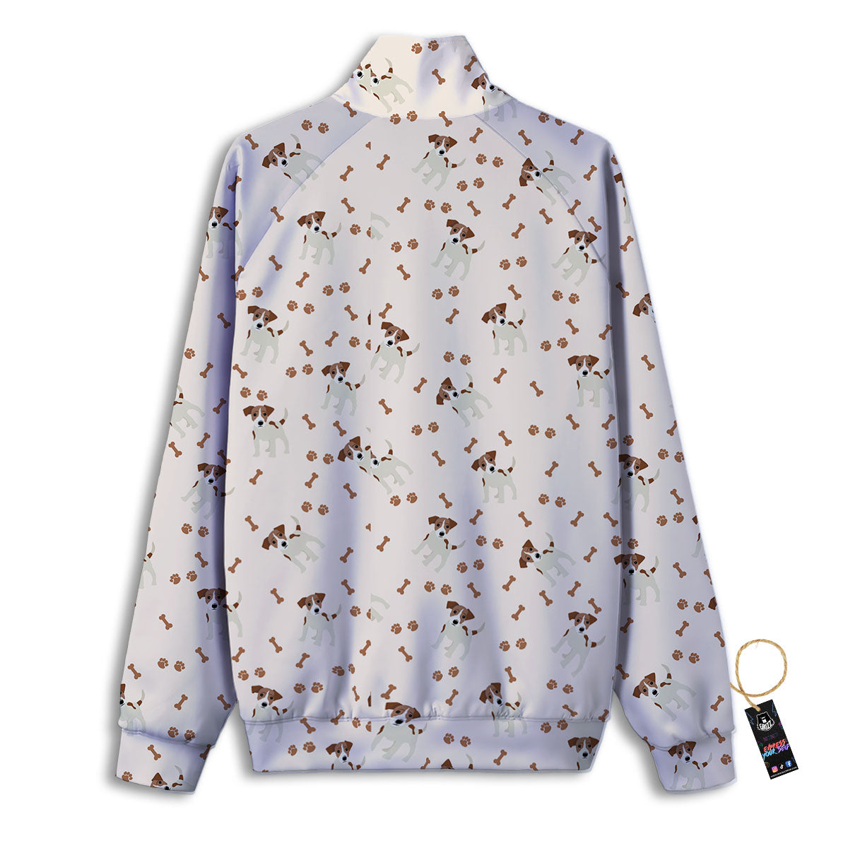 Bone And Jack Russell Terrier Print Pattern Track Jacket-grizzshop