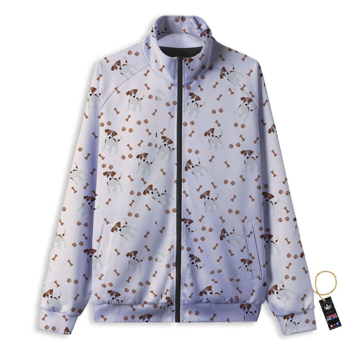 Bone And Jack Russell Terrier Print Pattern Track Jacket-grizzshop