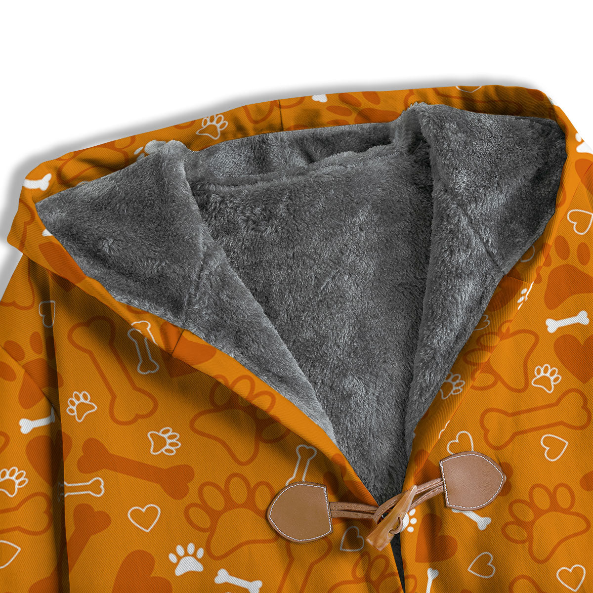 Bone And Orange Paw Print Pattern Men's Windbreaker Jacket-grizzshop
