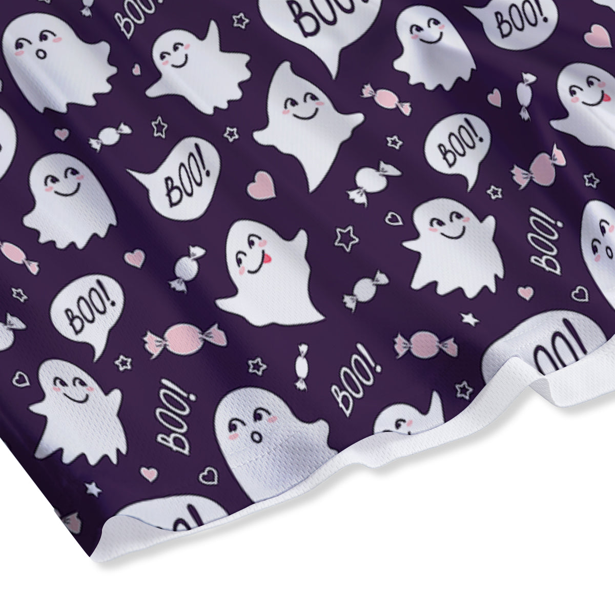 Boo Cute Ghost Print Pattern Mesh Shorts-grizzshop