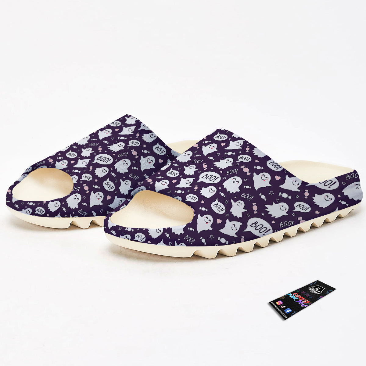 Boo Cute Ghost Print Pattern Sandals-grizzshop