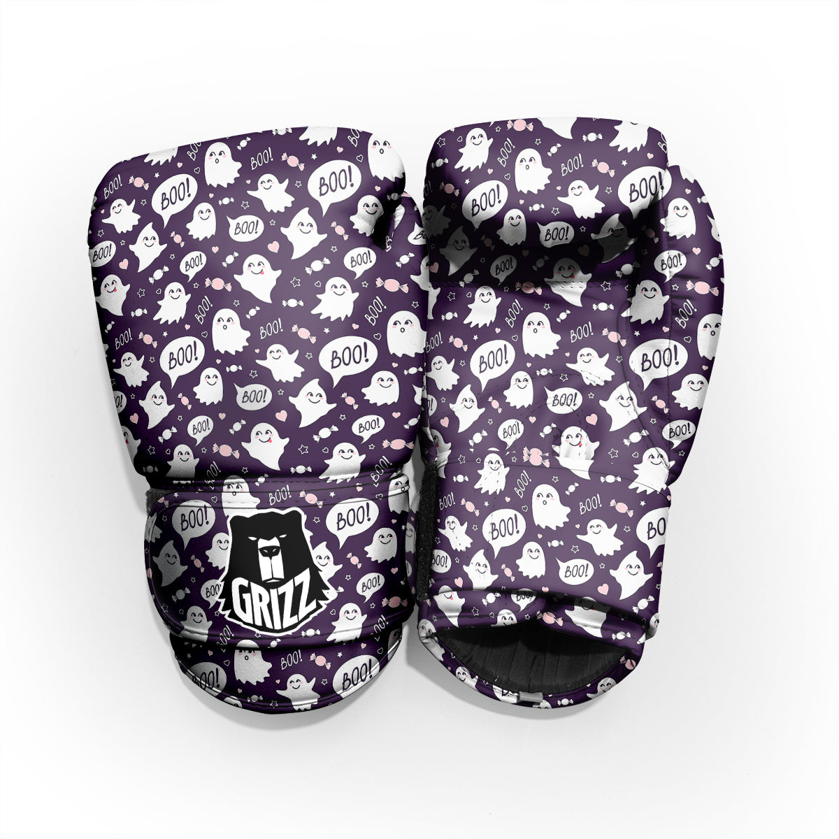 Boo Cute Ghost Print Pattern Pro Boxing Glove