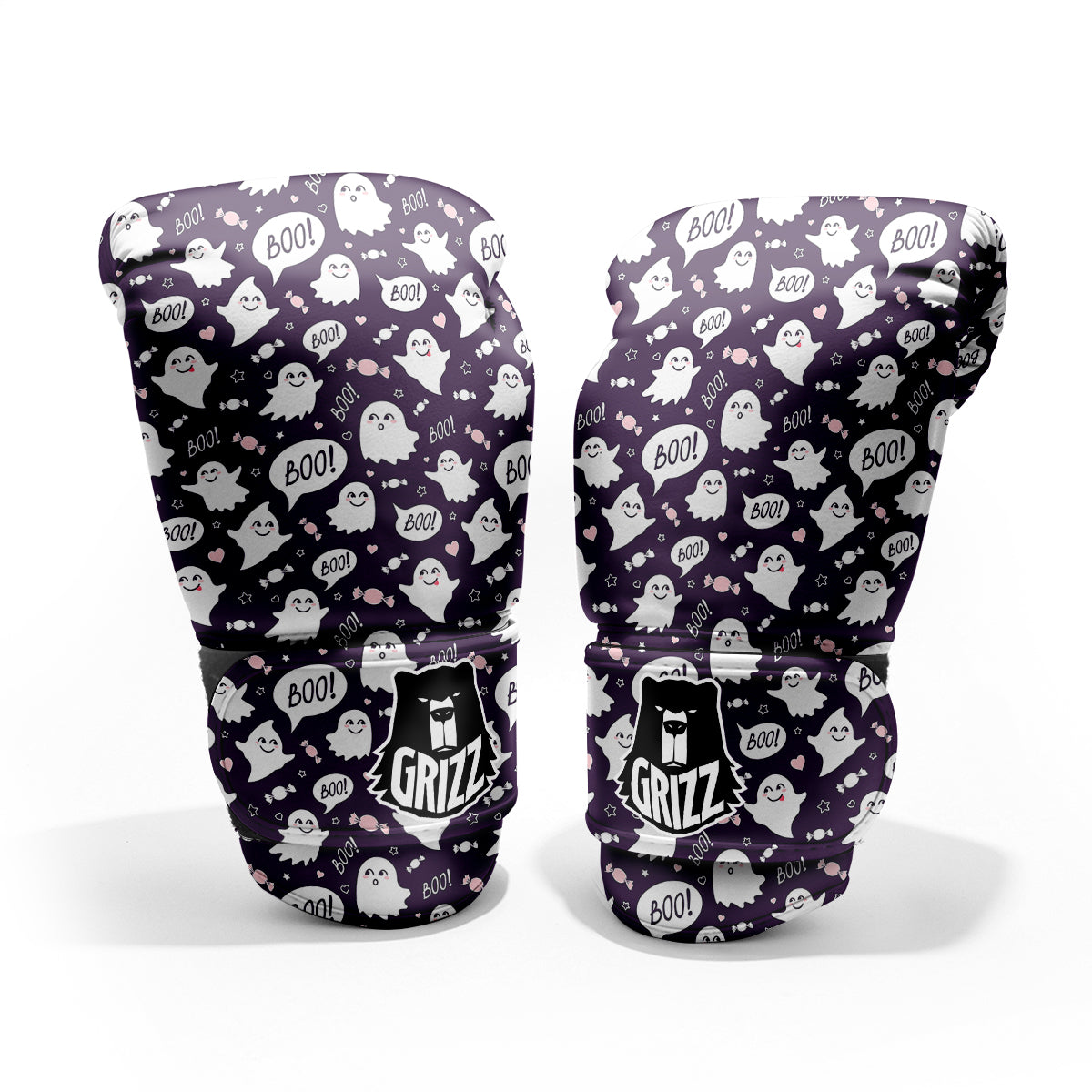 Boo Cute Ghost Print Pattern Pro Boxing Glove
